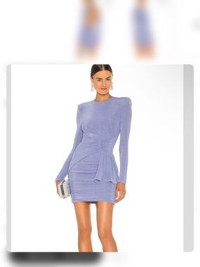 REVOLVE Lilac Ruched Long-Sleeve Mini Dress